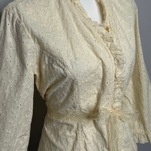 Y2k Cato embroidered eyelet top size L - Picture 2 of 5